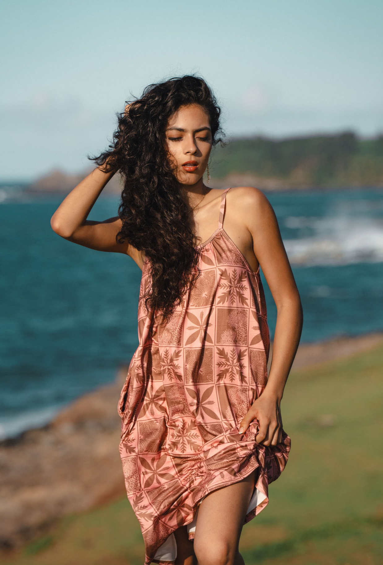 Nohealani Strap Dress Dark Pink