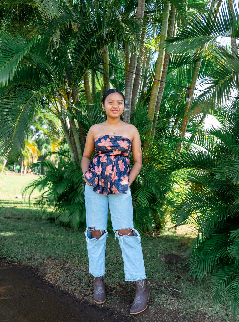 Wild Naupaka Bloom Strapless Top