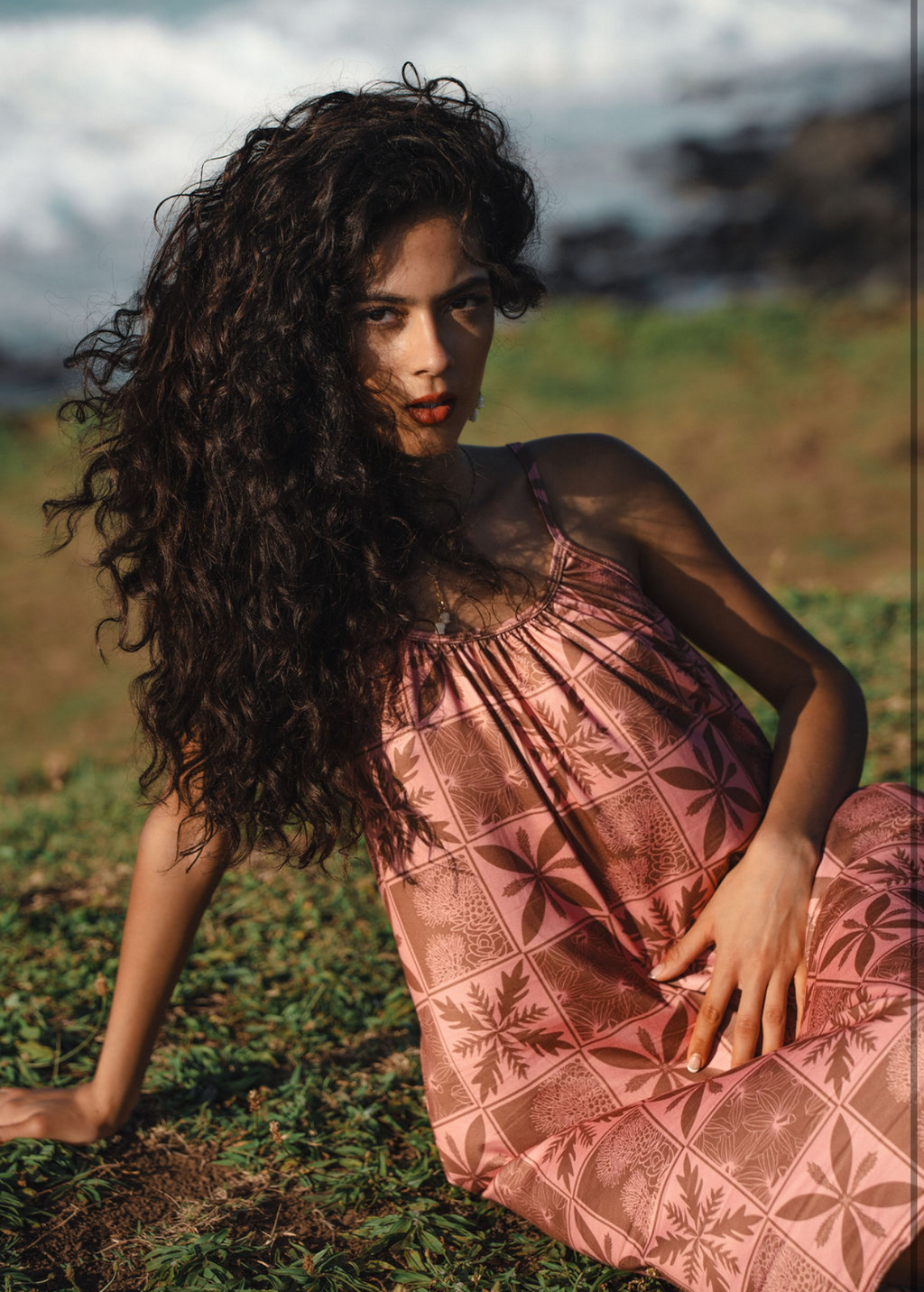 Nohealani Strap Dress Dark Pink