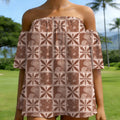 Nohealani Off Shoulder Top Beige Pink