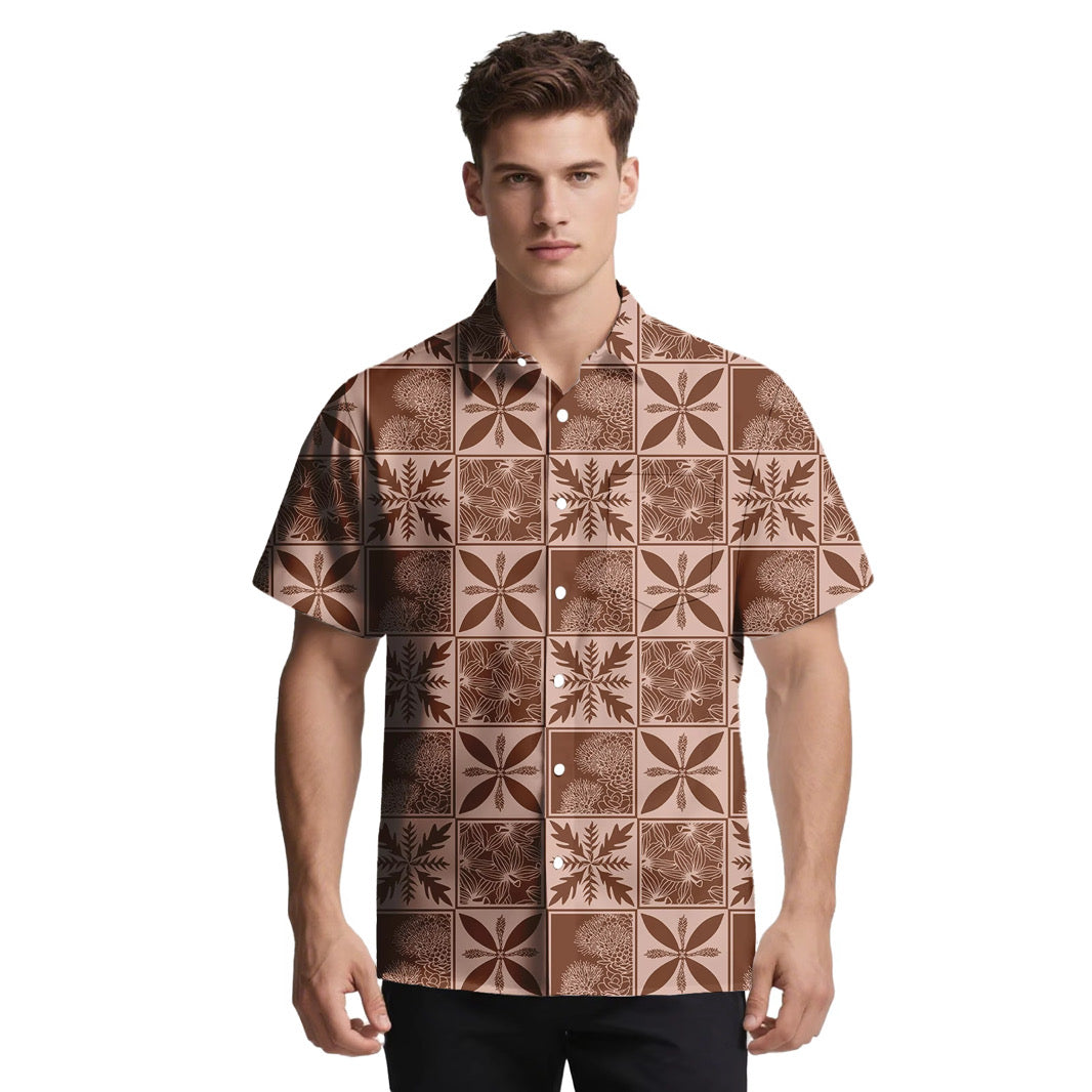 Nohealani Mens Shirt beige Pink